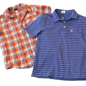 Boys Jonnie-O Polo Shirt Hangin Out Tea Plaid Button‎ Up 8 Dress Shirts Summer